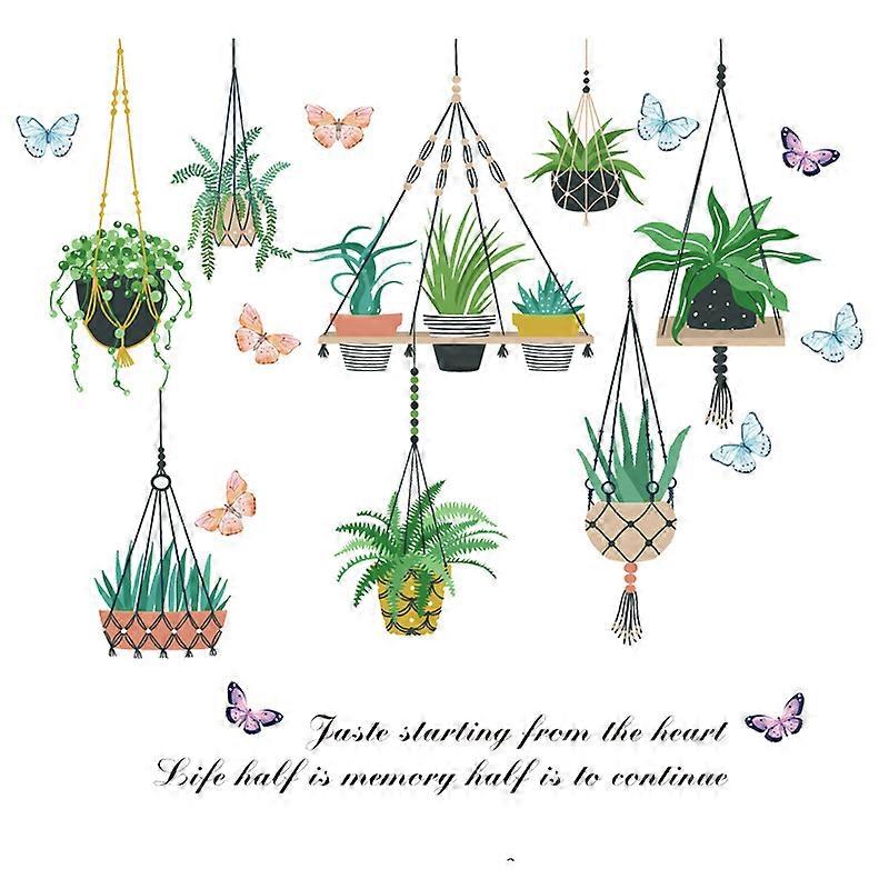 1pc Plants Wall Decal Stickers, Potted Plants