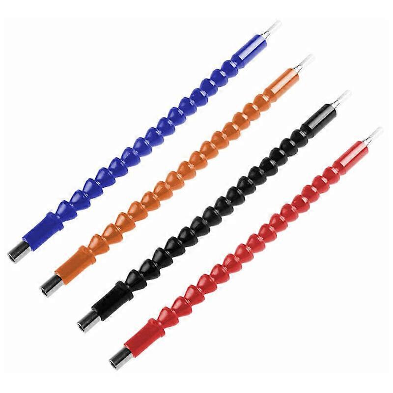 4 Pack Flexible Quick Change Ratcheting Screwdriver Bits with 1/4 295mm Hex ShankBlack,Red,Blue,Orange)