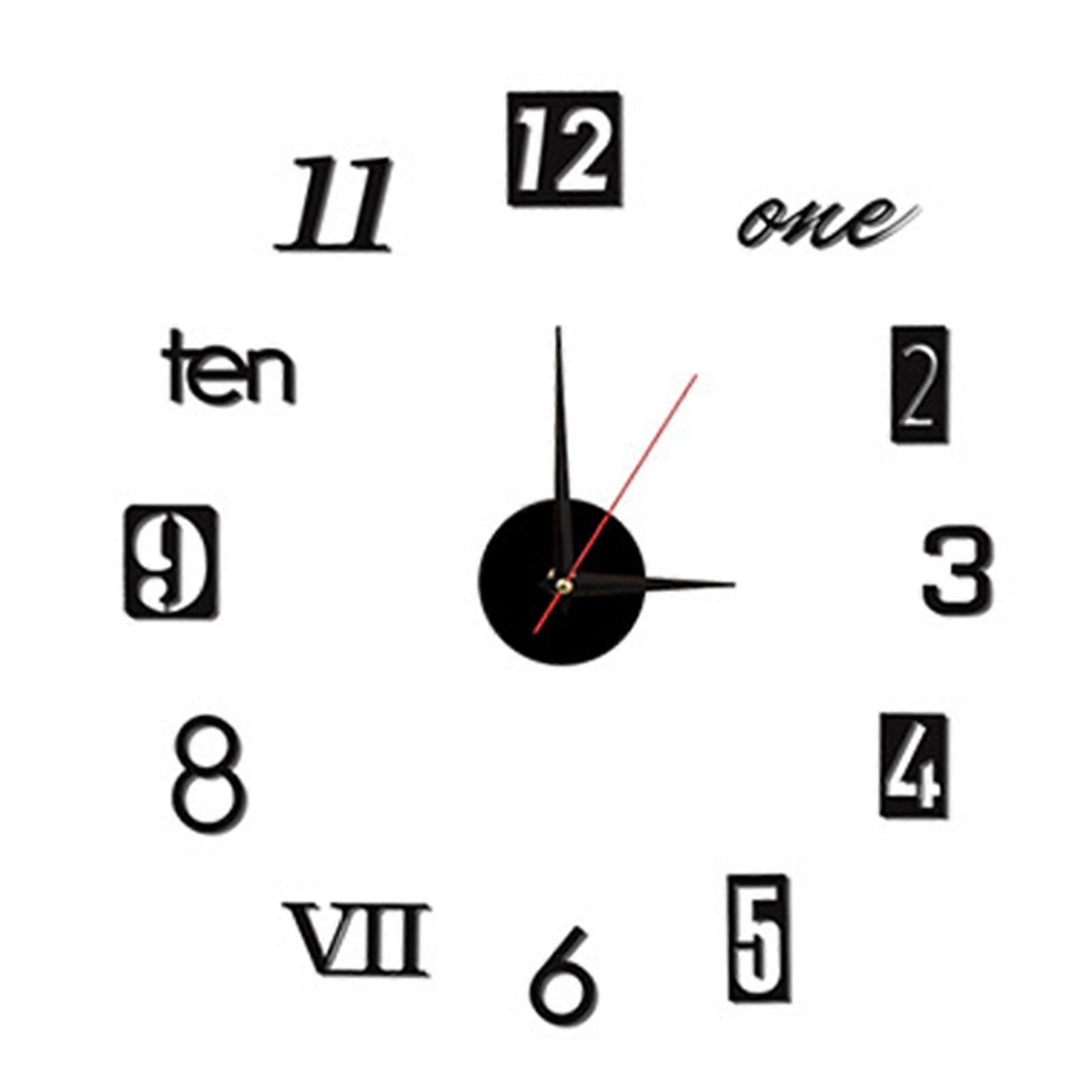 Acrylic Wall Clock Precise Timing Luminous Large Numbers Silent 3D Effect Acrylic Wall Art Decor Mute Clock Living Room Decor KAESI