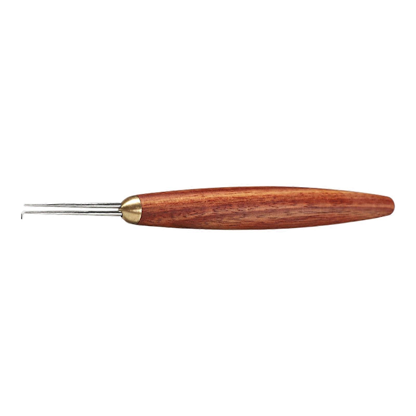 Kaesi Knot Tying Tool Double Needles Sandalwood Handle Sharp Tip Portable Anti-slip Tie Knot Stainless Steel Tippet Strand Knotter Fishing Hook Tie De