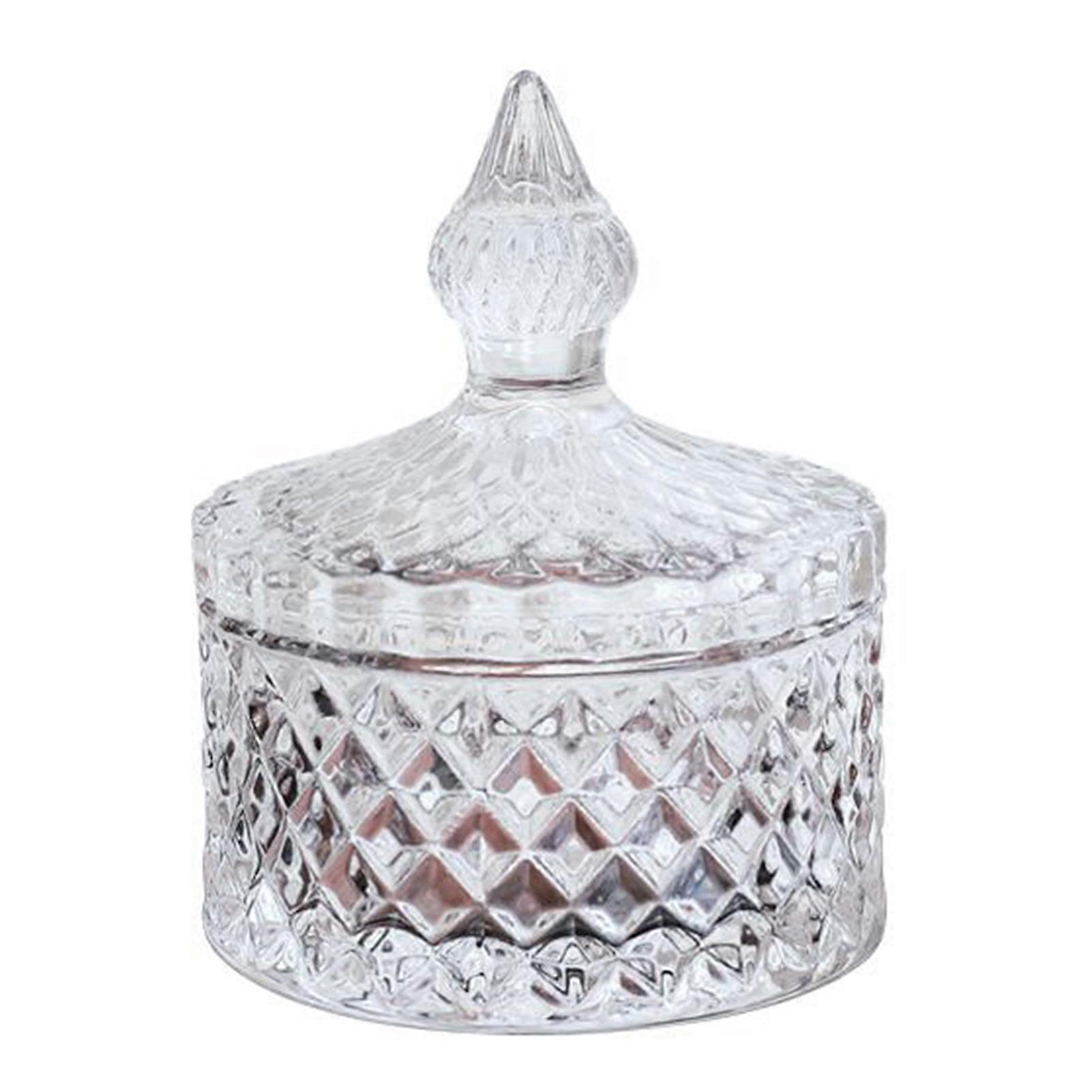 צנצנת אחסון עם כיסוי תהליך הקלה בסגנון אירופאי אחסון שולחני נוי רב תכליתי תכשיטי זכוכית שקופים צנצנת ממתקים אספקה ביתית KAESI