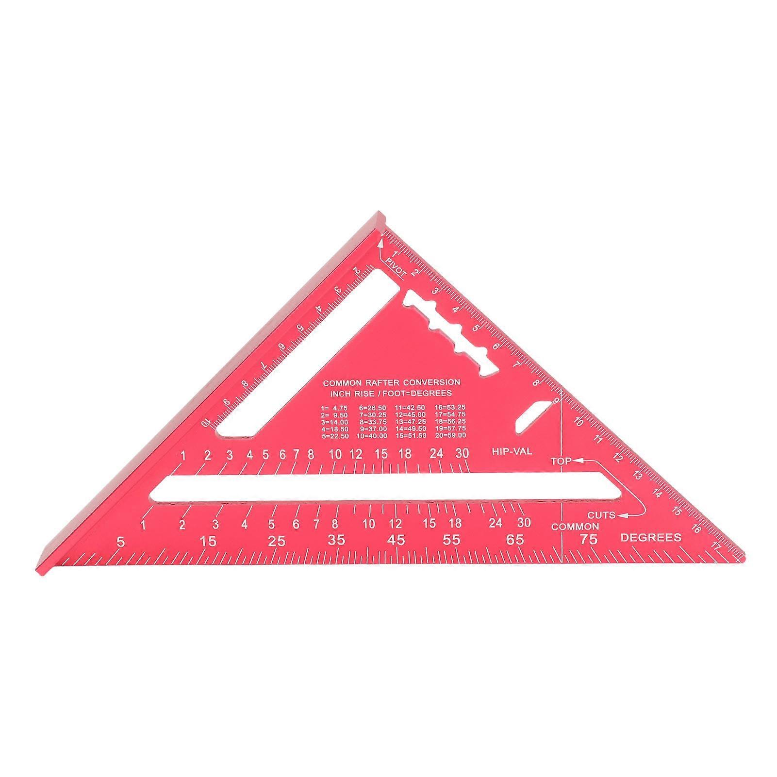 Woodworking Triangle Aluminum Alloy Electrophoretic Paint Clear Scale Triangle Carpenter Square Red