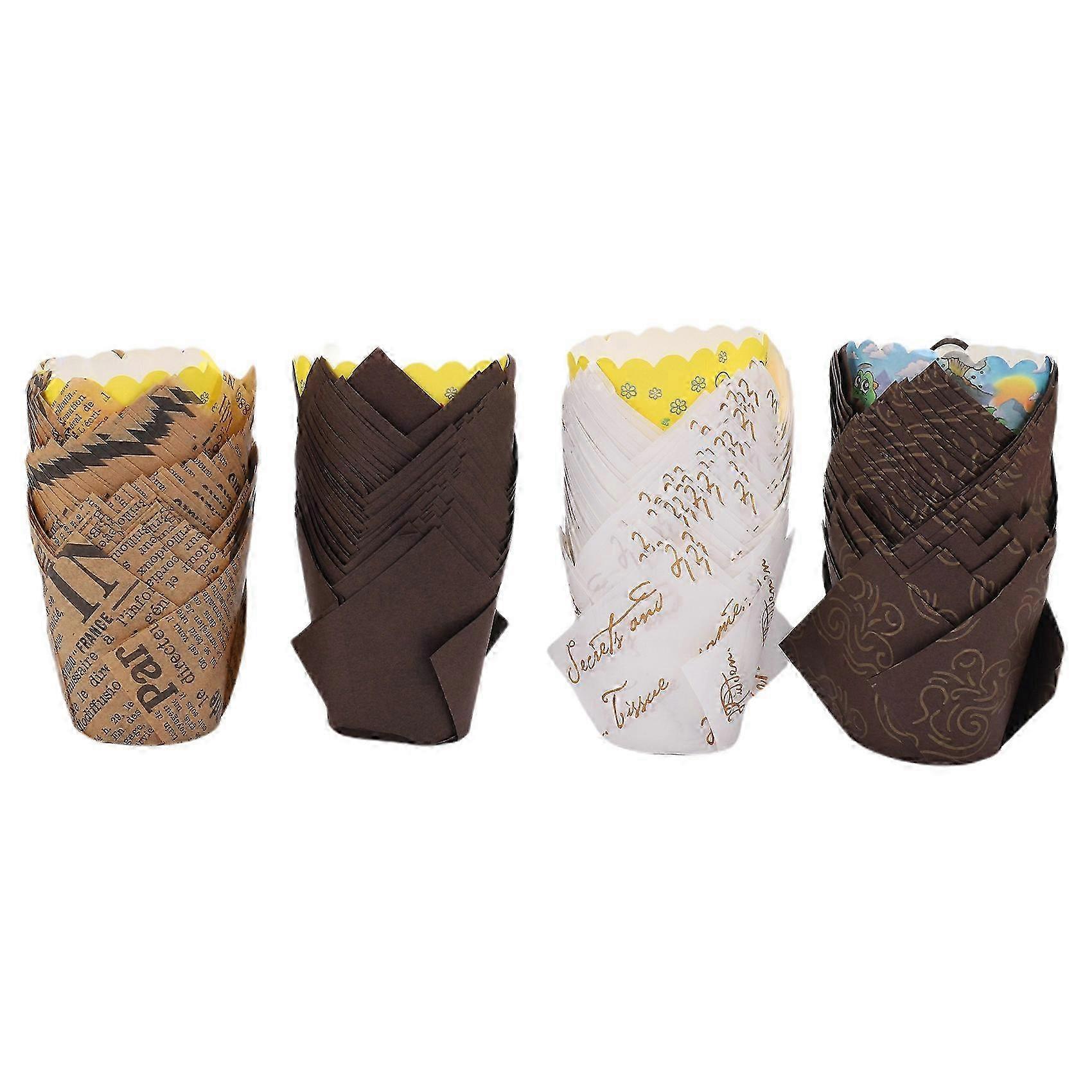 Cupcake formák, 200 darab Tulipán sütőcsészék Muffin csészék Cupcake bélések Muffin tokok születésnapi zuhanypartihoz