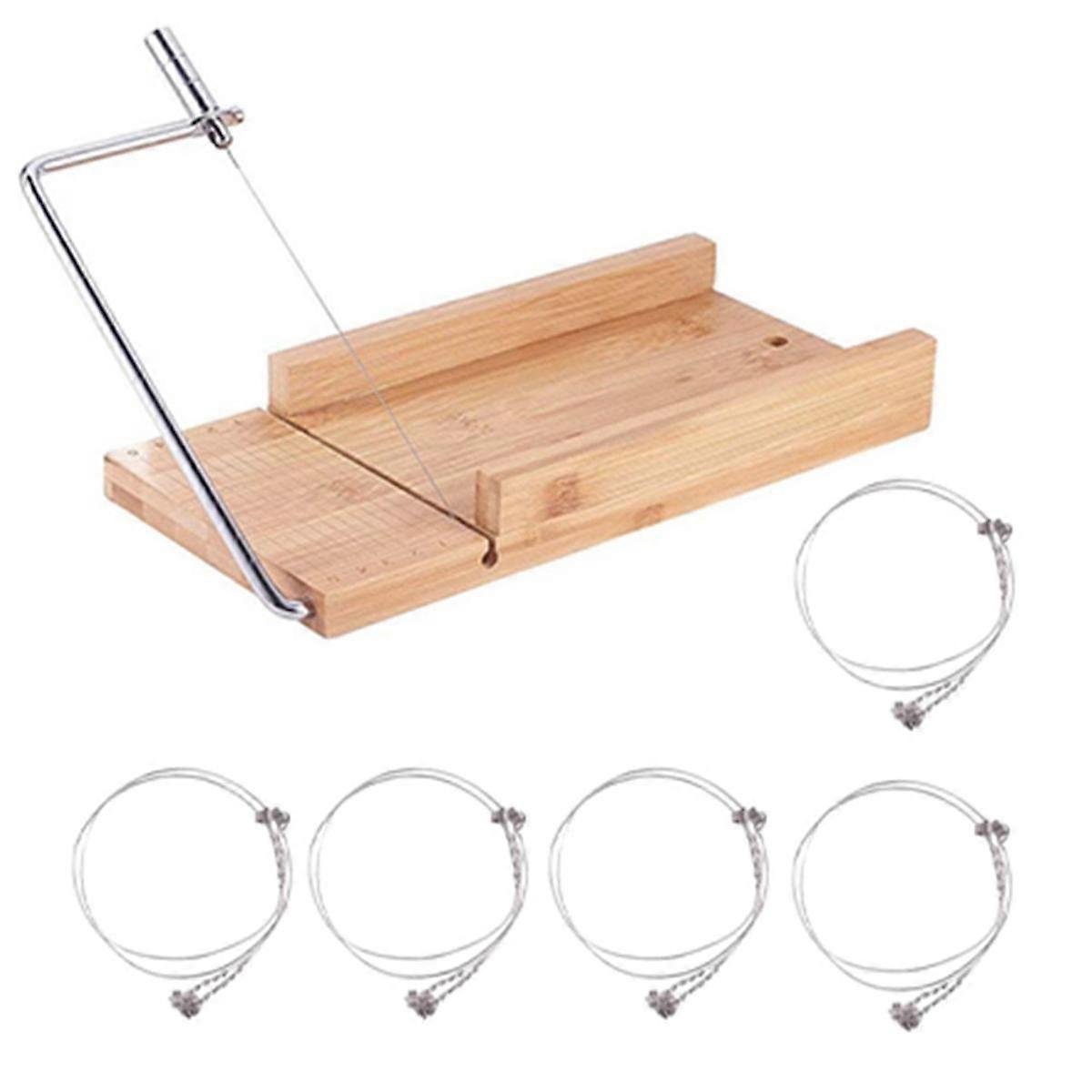 Cheese Slicer & Cheese Cutter Wood Cheese Slicer with 5 Replacement-Wires Cheese Cutter for Bread H