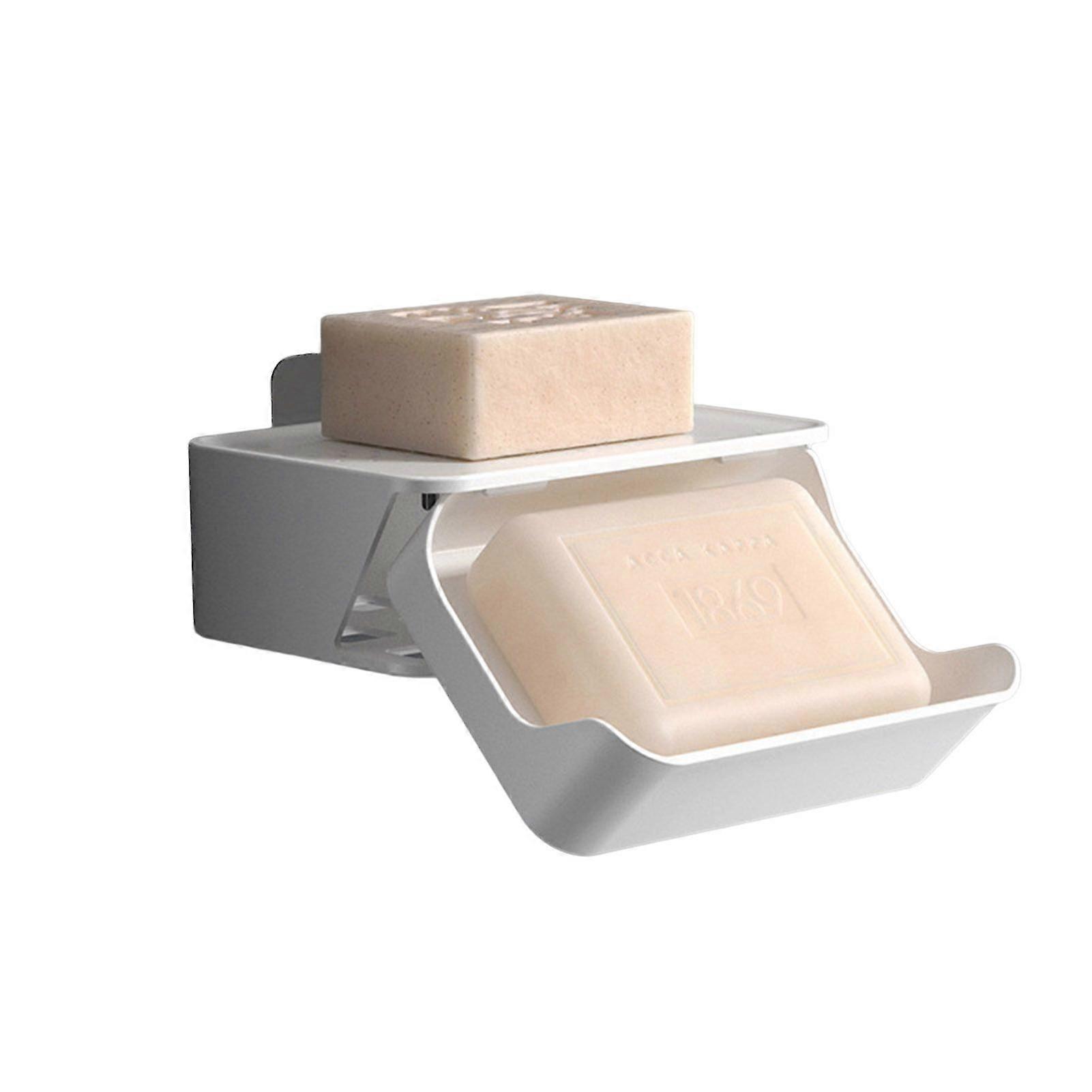 Soap Box With Draining Tray Drawer Type No Punching Soap Dish For Home Flat Dormitory Hotel Storage box wall mounted
