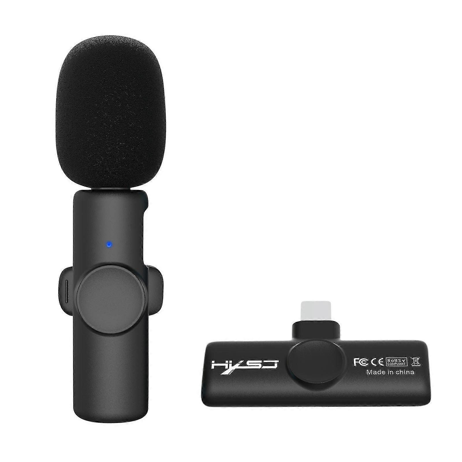 2.4ghz Wireless Lavalier Microphone Lapel Mic Audio Video Recording Mini Mic For Iphone/type-c