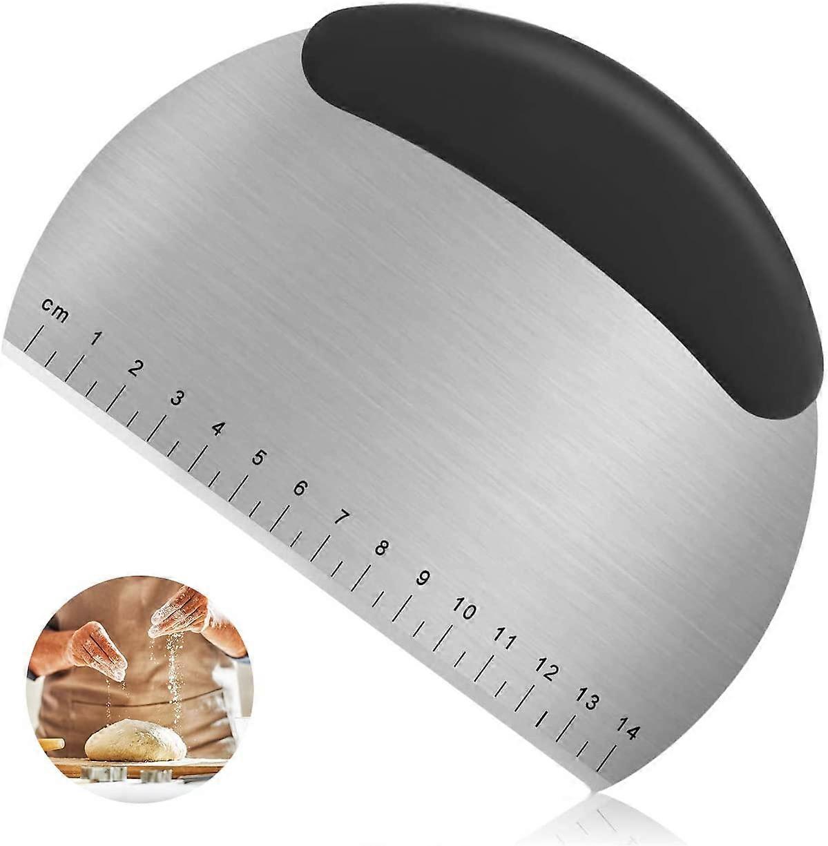 Stainless Steel Scraper with Scale Multi-Purpose Dough Cutter Scraper Cutter for Cutting Bread Dough