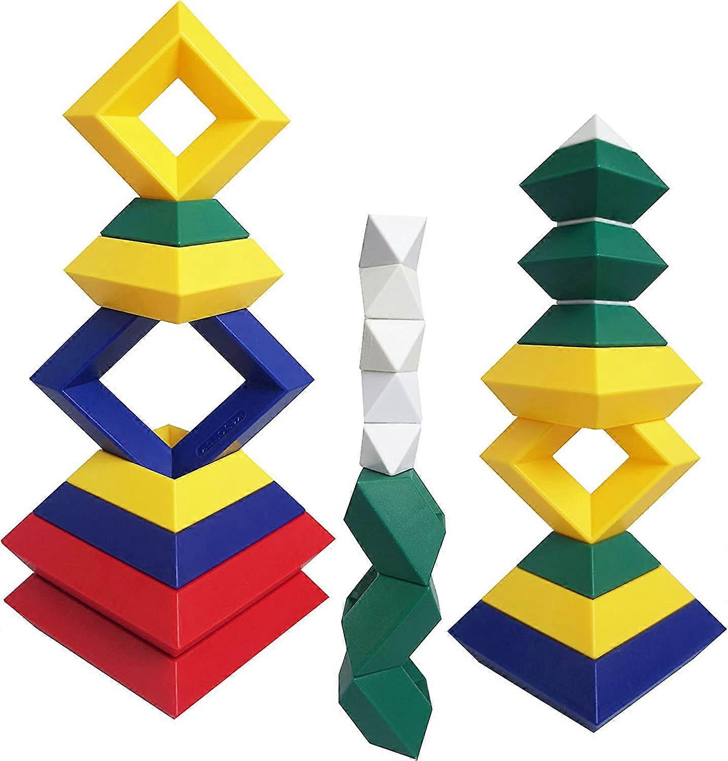 Pyramid Stacking Toy Building Blocks 3D Puzzle Brain Teasers for Kids ...