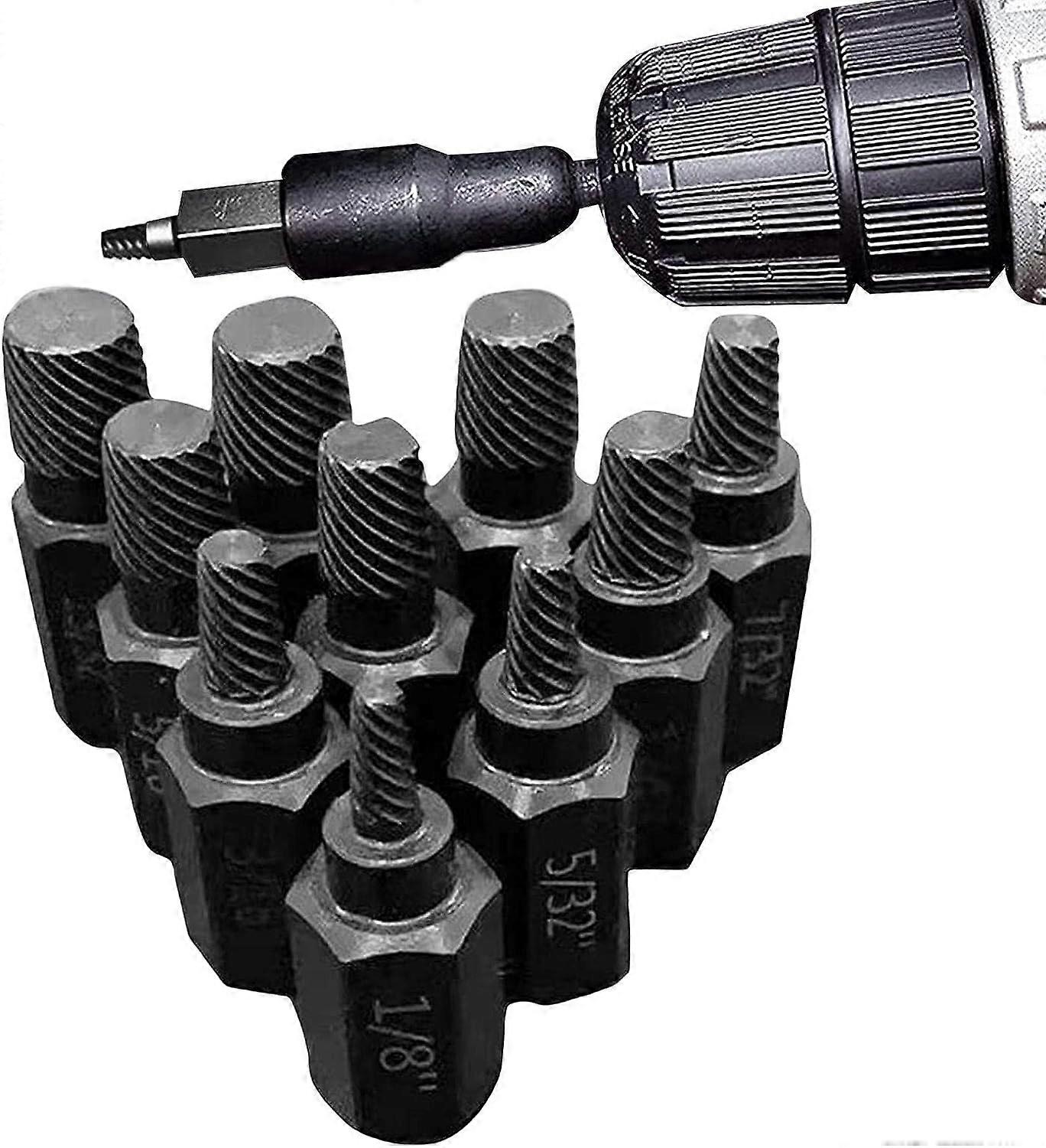 8-Piece Damaged Screw Extractor Set – HSS 4241 With 5 Double-Ended Extractors + 3 Carbide Drill Bits For Stripped, Rusted & Seized Screws