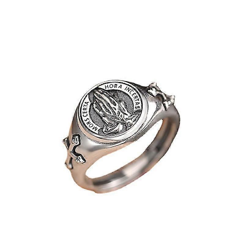Modlící se ruce pánský prsten Vintage móda Open Adjustment Ring
