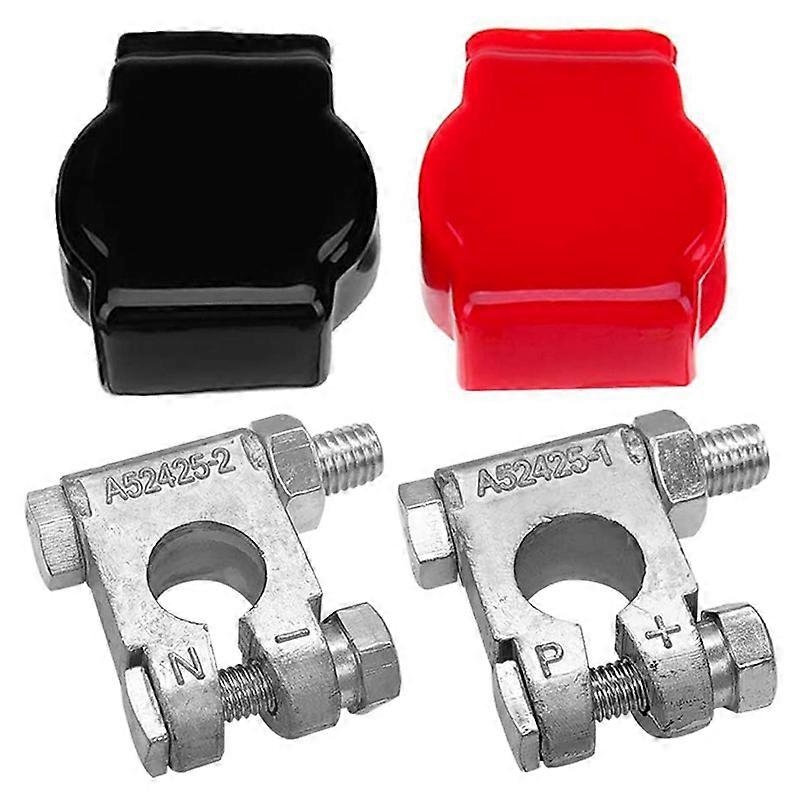 Battery Terminals(Heavy Duty) Battery Terminal Negative & Positive with Plastic Cover Made of Lead Alloy Kit