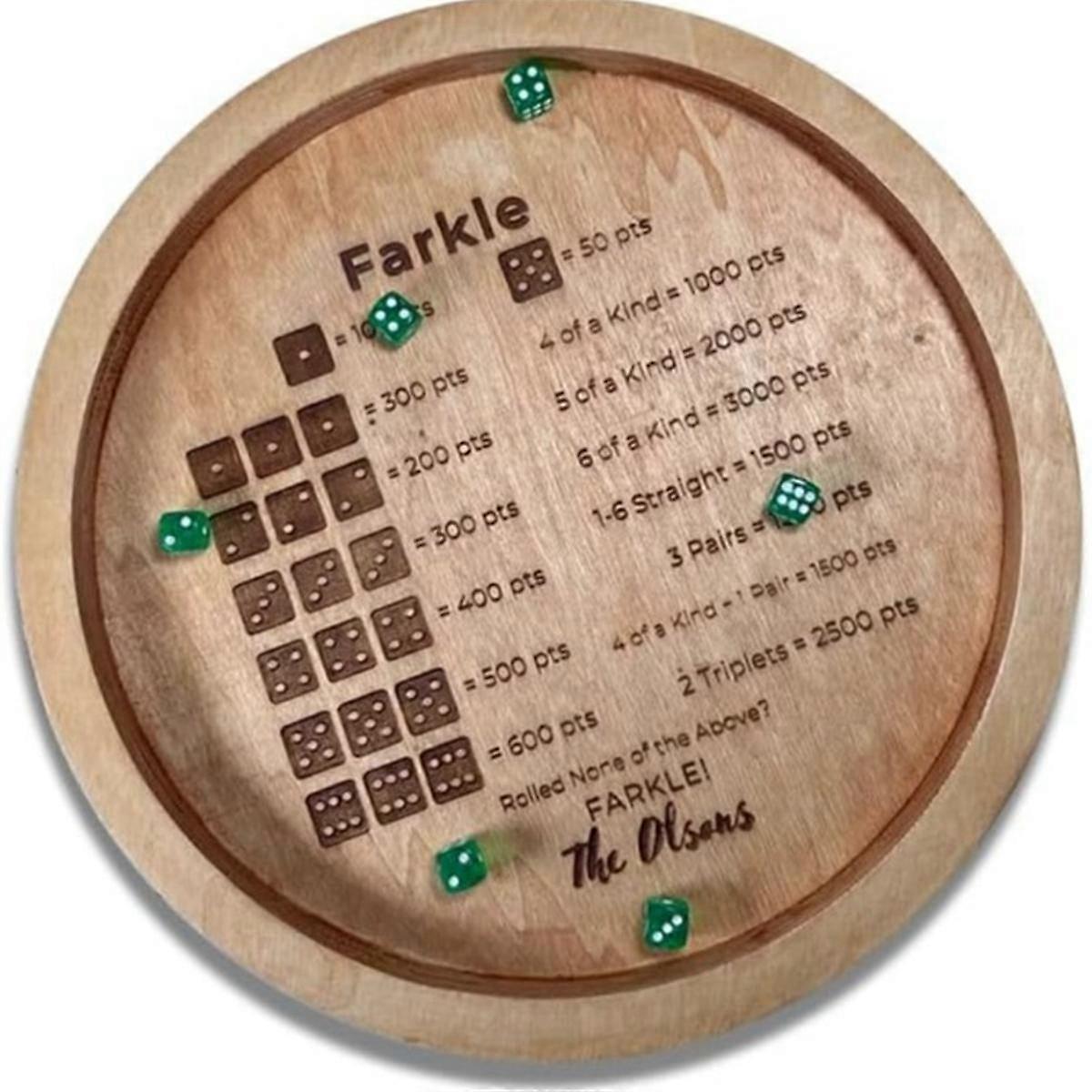 Wooden Dice Tray for Farkle Classic Dice Game, Farkle Dice Tray, Farkle Classic Dice Game, Dice Tray 30cm