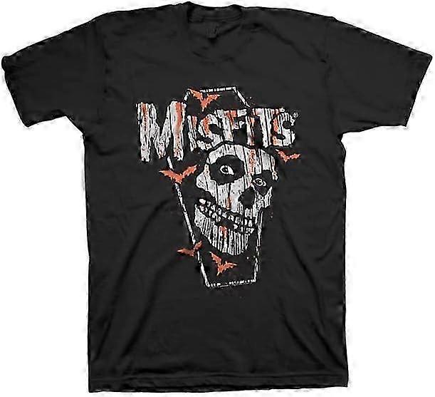 Camiseta Preta Misfits Coffin Material da moda retrô