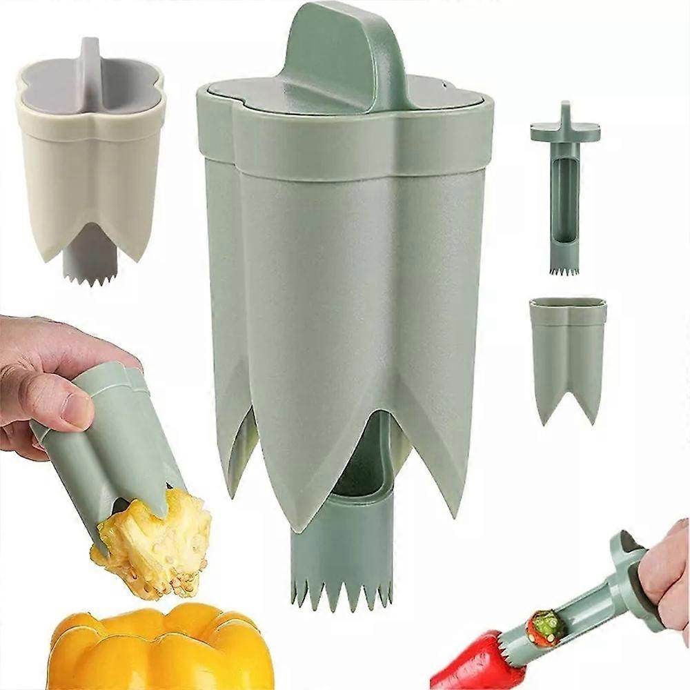 Pepper Corer, 2 in 1 Bell Peppers Seed Core Remover, Fruit Vegetable Quick Corer Tools, Jalapeno Green Pepper Corer