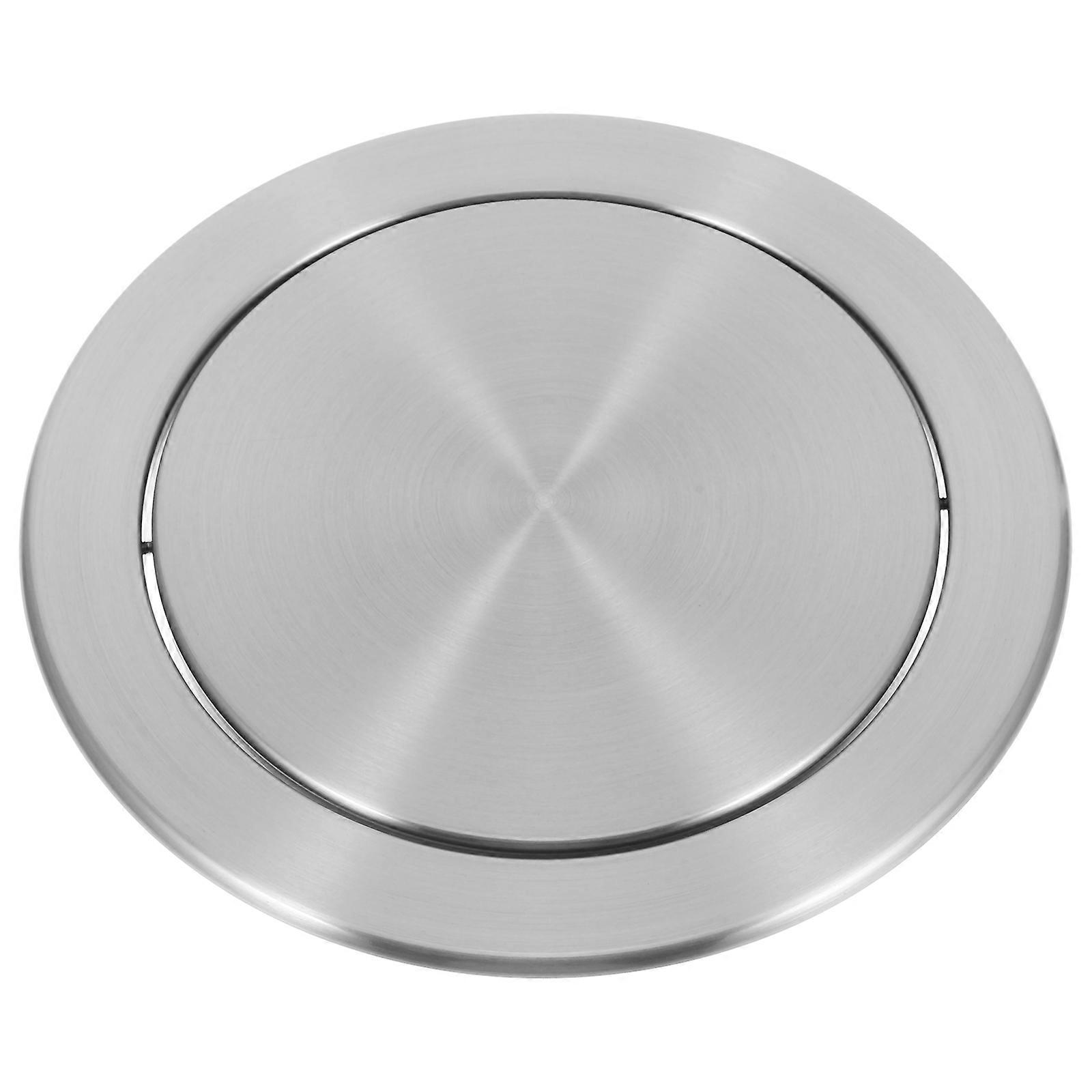 Recessed Countertop Cover Trash Bin Built-in Flap Lid Stainless Steel Garbage Can Cover