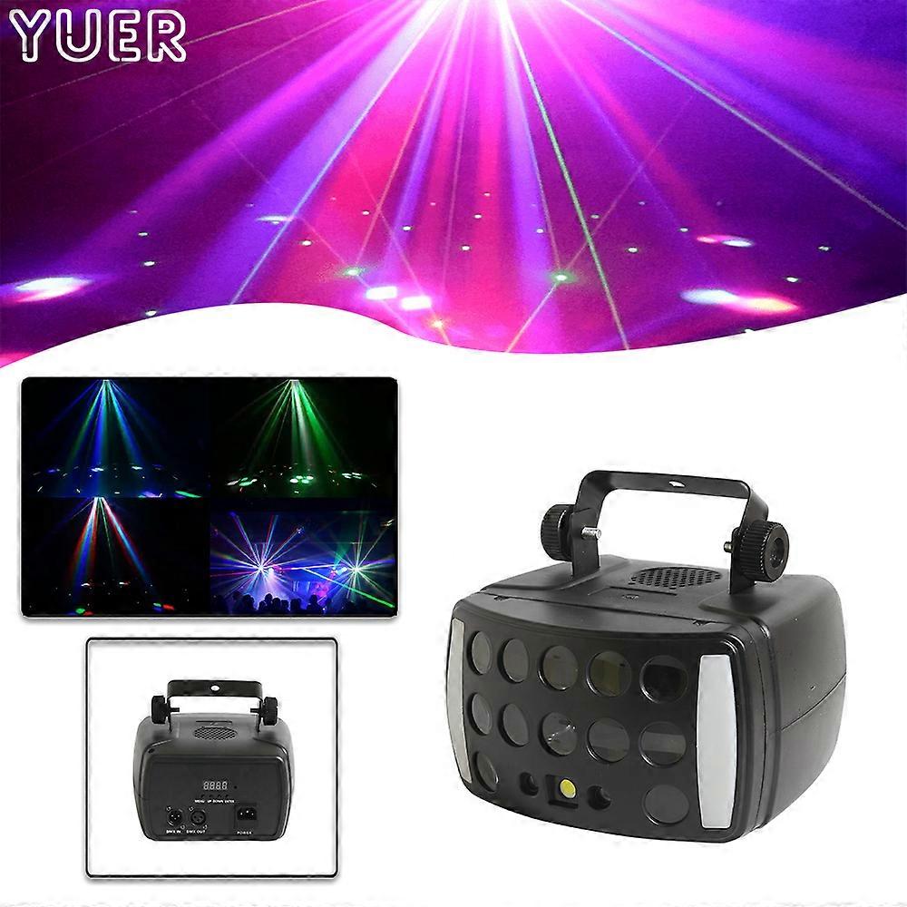 RGBW LED Laser Beam Strobe 3IN1 Butterfly Effect Light DMX512 Remote Control Voice Control DJ Disco Stage Party Wedding Indoor