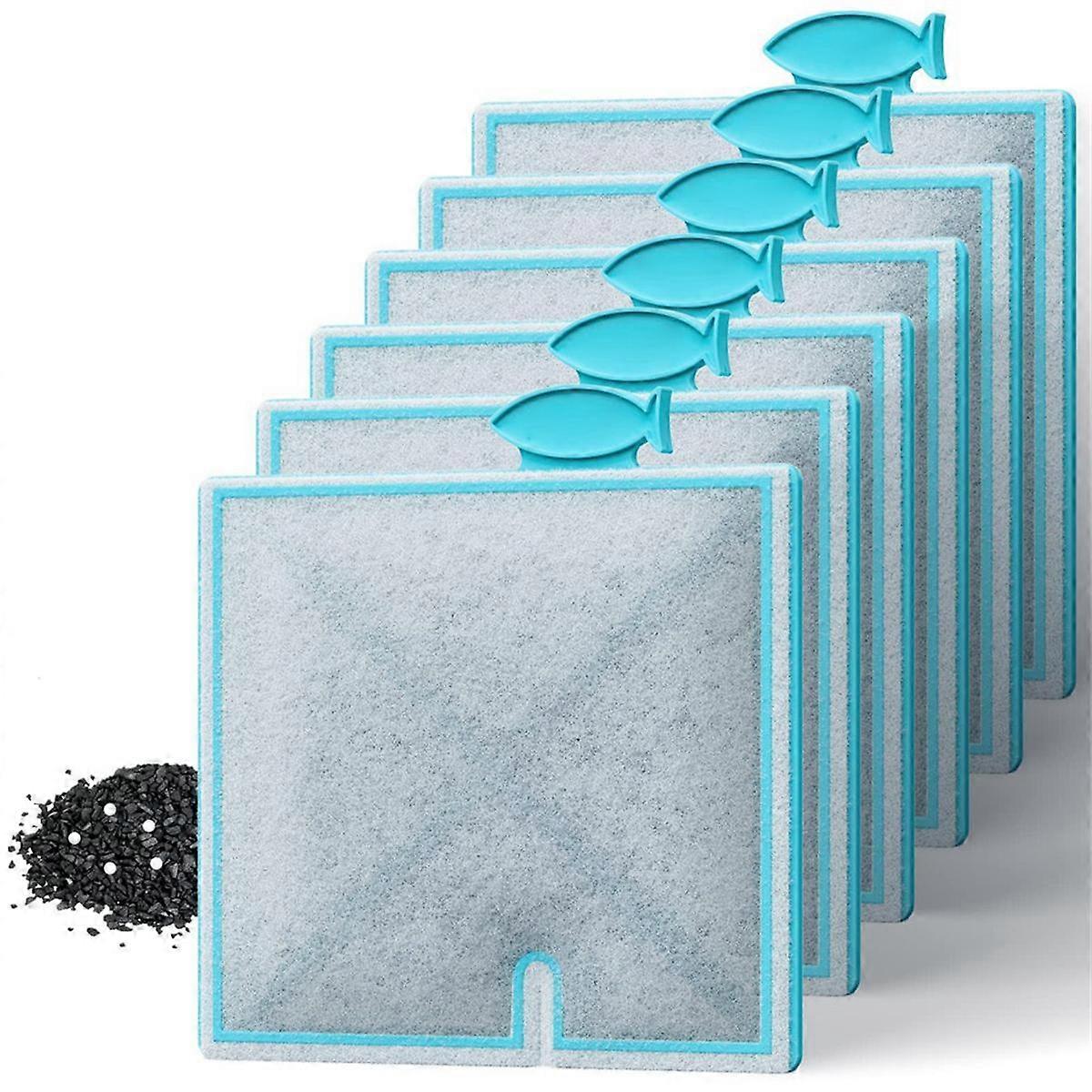 6Pcs Suitable for Fish Tank Aquarium Filter Replacement Activated Carbon Filter Elements(M)