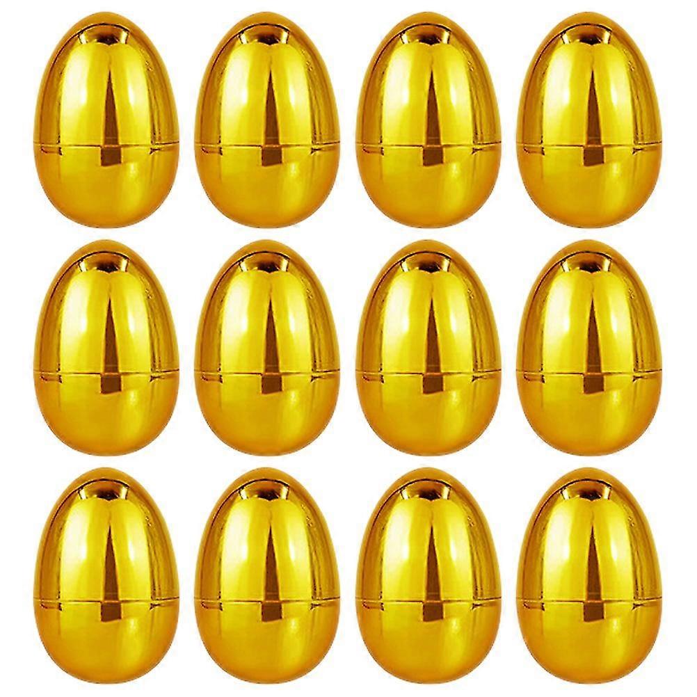 12Pcs Plastic Easter Eggs Empty Fillable DIY Easter Eggs for Easter Basket Stuffer Filler