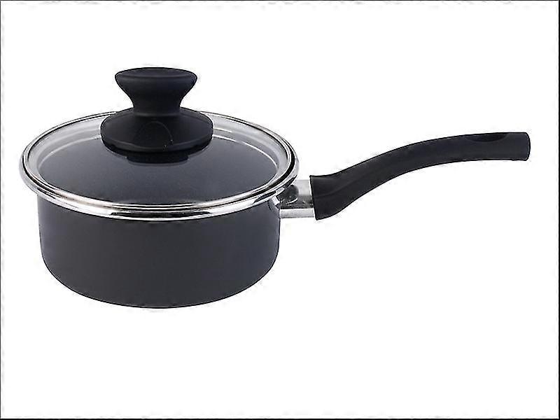 Home Cook Non-stick Saucepan + Lid Enamel/ Steel 14cm Grey Hh0187