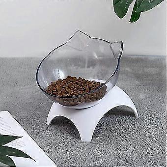 15elevated Cat Food Bowls With Silicone Pet Mat, Plastic Bowl With Stand Single Bowl