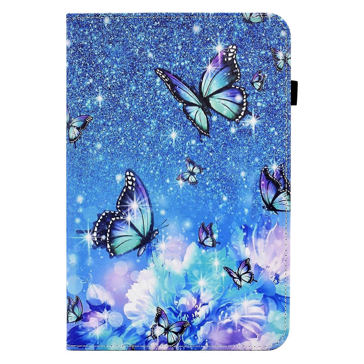 Tablet Case For Lenovo Tab M10 Plus Colored Drawing Stitching Elastic Band Leather Smart Tablet Case(Butterfly)