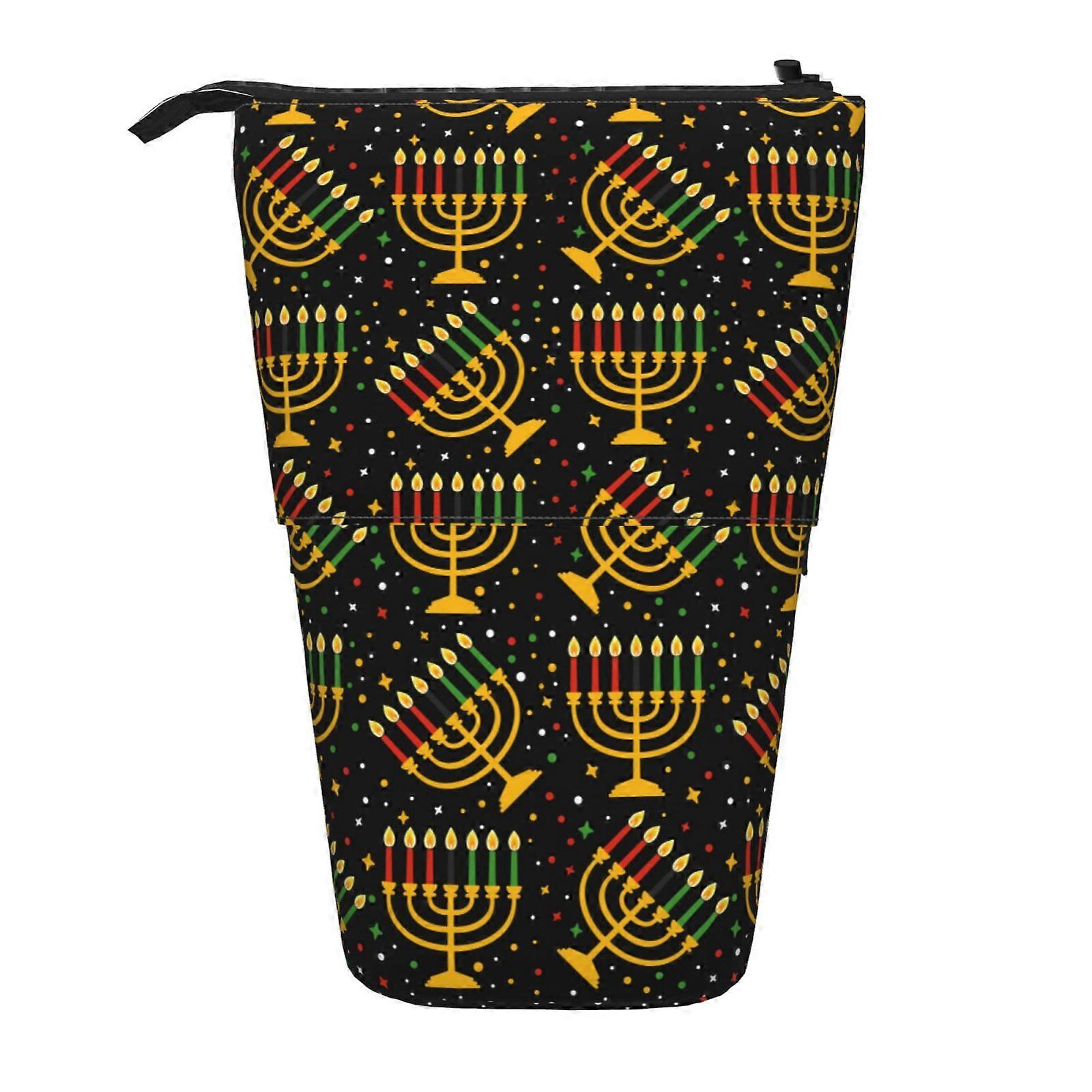 سعيد Kwanzaa التراث الأفريقي عطلة مقلمة الوقوف حقيبة قلم رصاص تلسكوبية مقلمة مع سحاب حقيبة ماكياج محمولة 3