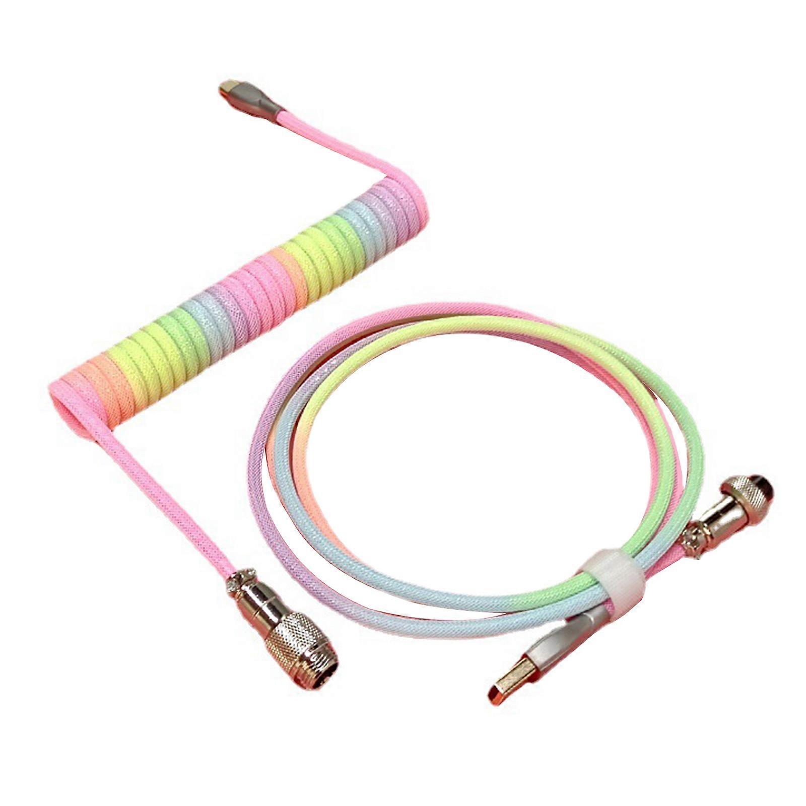Mechanical Keyboard Cable Coiled USB Type C aviator Connector USB Spring Cable