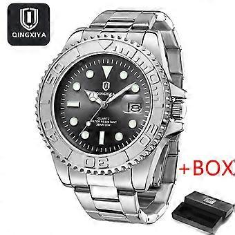 QINGXIYA Novos Esportes Masculinos Relógios de Quartzo Top Marca Luxo Aço Inoxidável Impermeável Data Luminosa Homens Watch Relogio Masculino