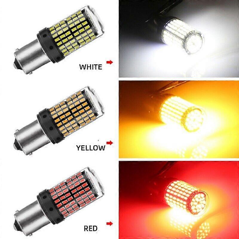 2x P21 W BA15S 1156 144SMD LED turn signal bulb brake light tail light