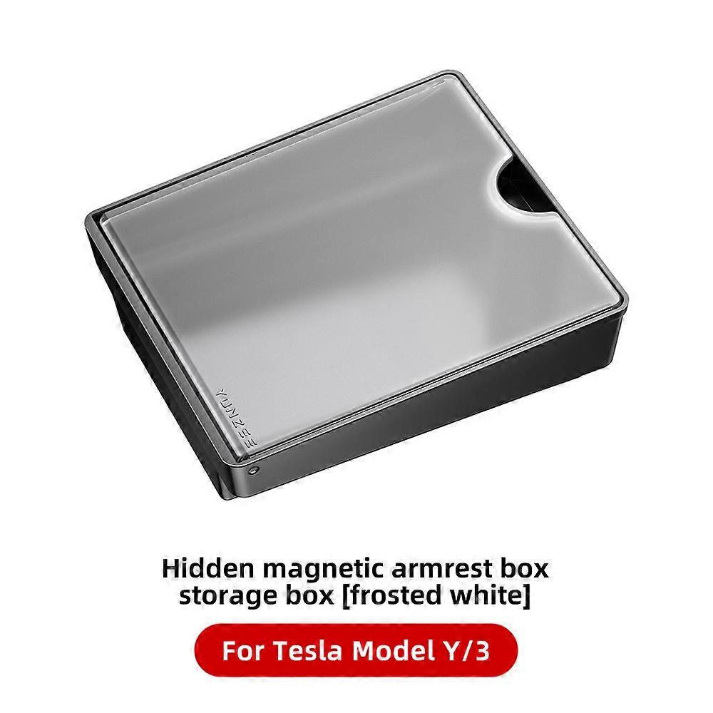 Magnetic Center Console Hidden Storage Box For Tesla Model 3 Y Armrest Hidden Organizer For Tesla Hidden Storage Box Accessory