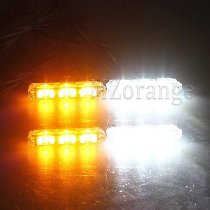 4 * 3 LED-Leuchten Auto Stroboskop Polizei Lichter Zigarette Grill Warnleuchte 12V Motorräder Blinker Fso Taschenlampe Autozubehör