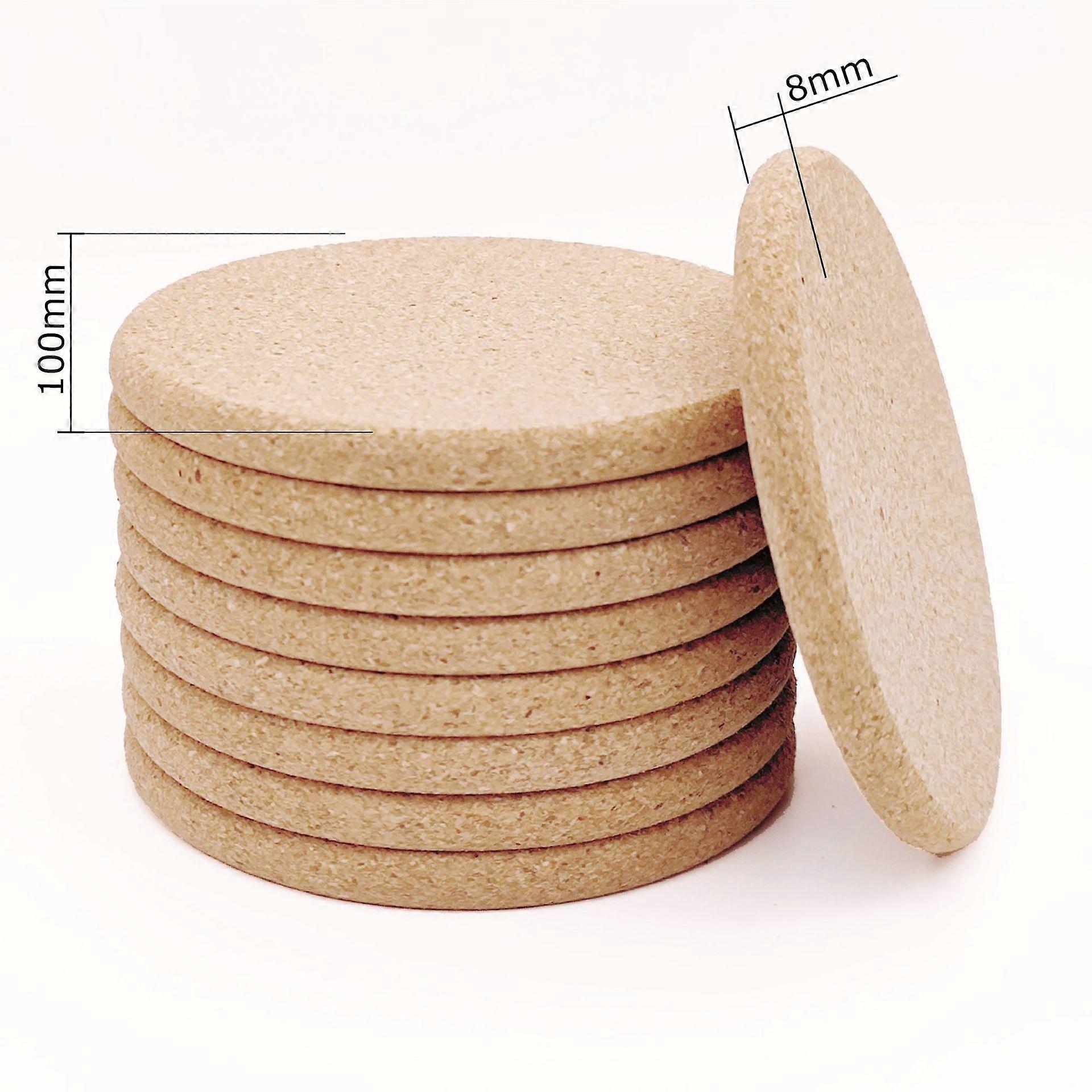 round cork coasters set of 10 for dining table and bar diameter 10cm thickness 8mm