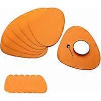 Set of 7 round placemats in non-slip, washable and heat-resistant PVC Orange -