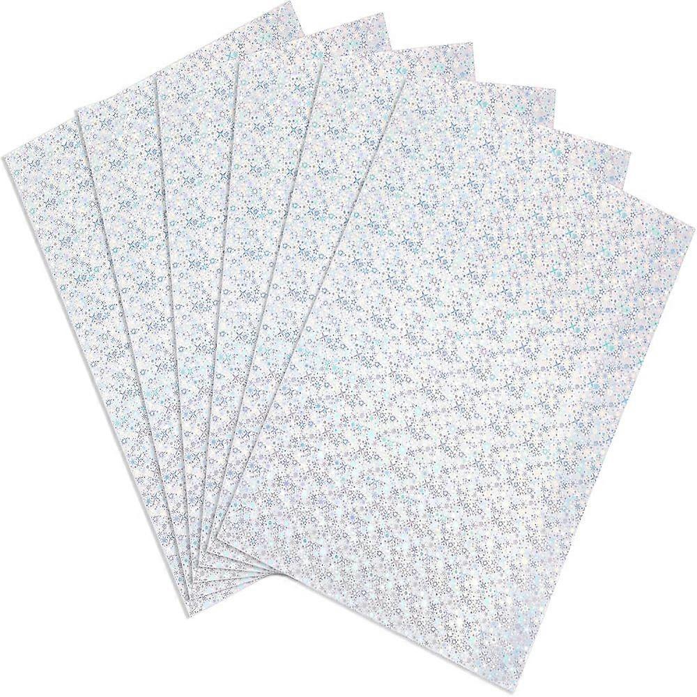 6Sheet A4 Waterproof PVC Self Adhesive Laser Sticker Star Pattern for DIY Card Craft Paper Rectangle Silver 30x21cm DIY