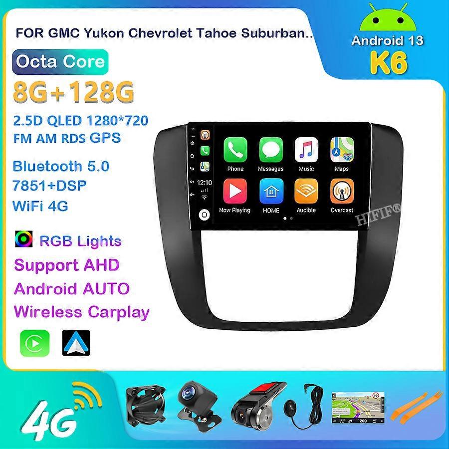 Android 13 Carplay auto For GMC Yukon Chevrolet Tahoe Suburban 2007 - 2012 Car Radio Multimedia Video Player GPS Navigation DSP