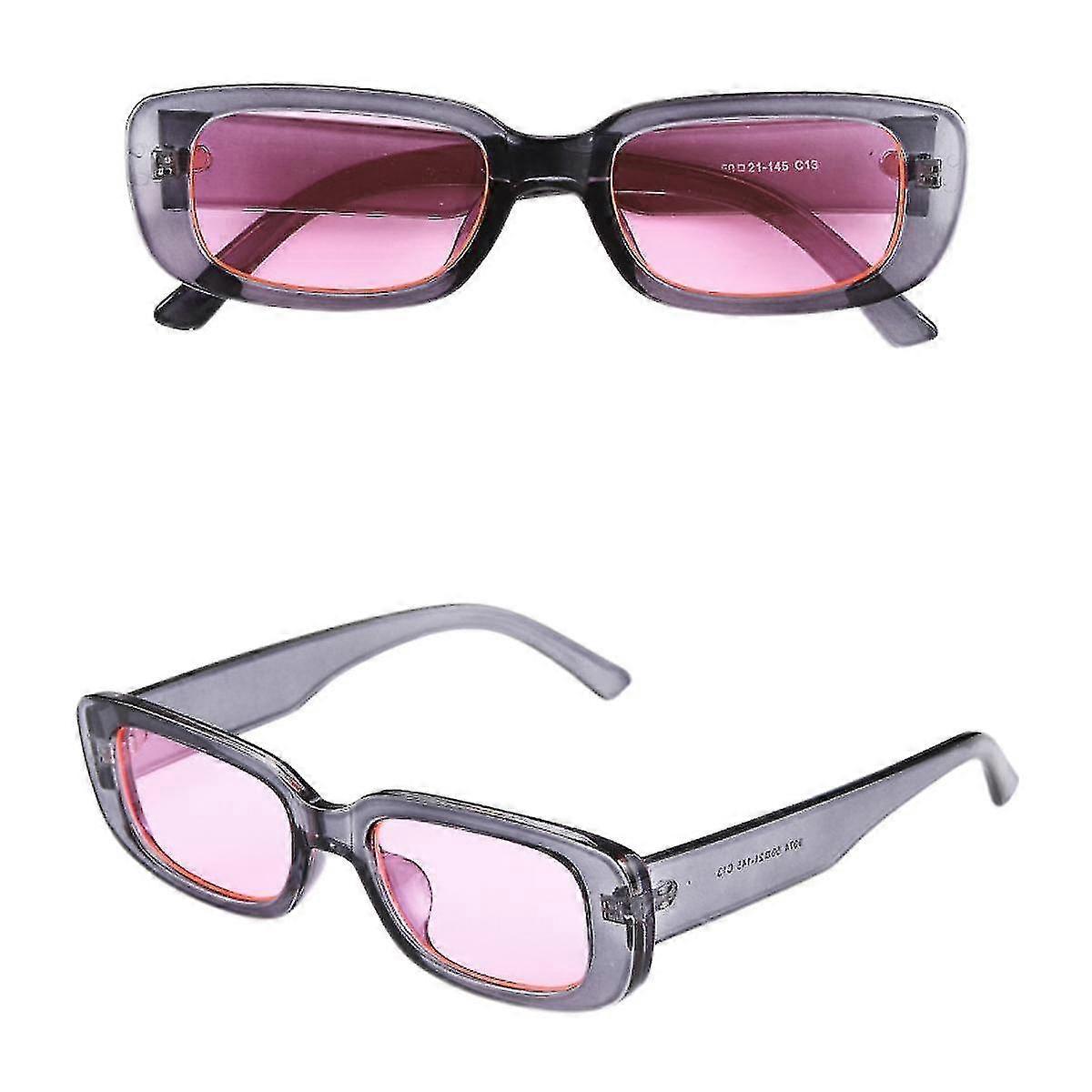 Tikuajgift Rectangle Sunglasses For Women Retro Fashion Sunglasses Uv 400 Protection Square Frame Ey