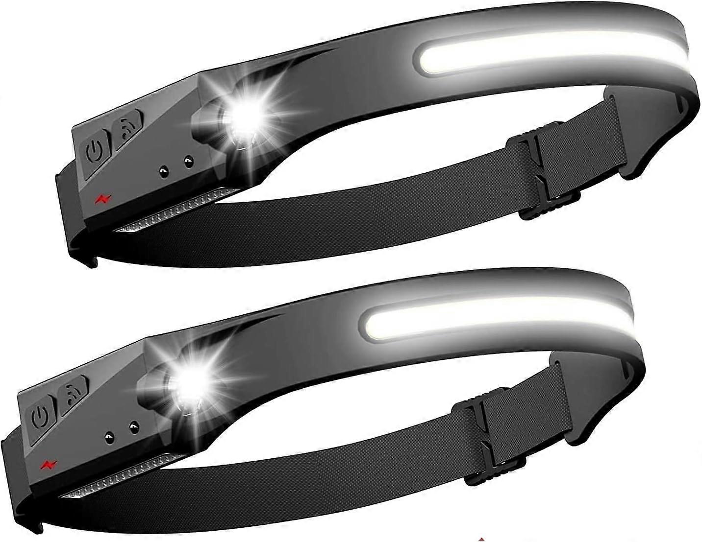 2x Linterna frontal LED con sensor recargable