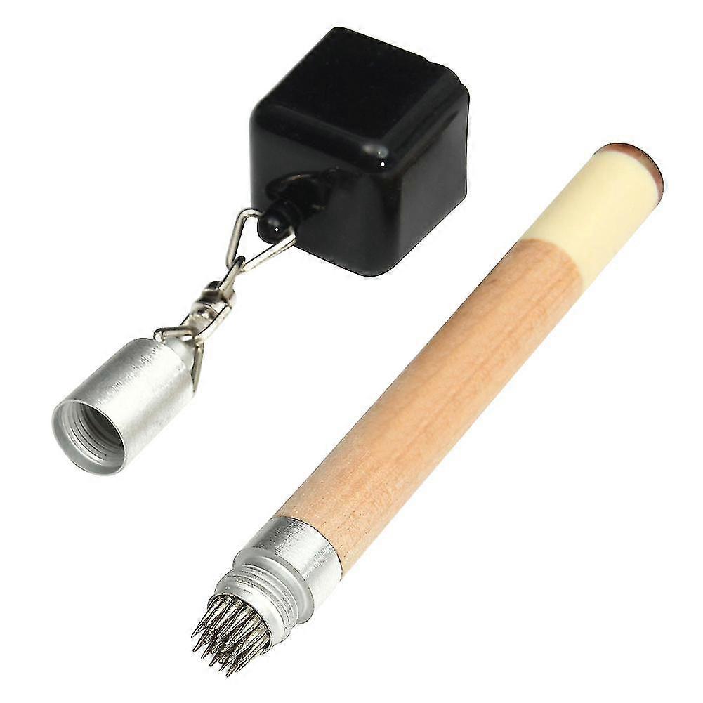 2 In 1 Chalk Holder Magnetic Stick Billiard Snooker Pool Cue Tip Pricker Tool 19cm