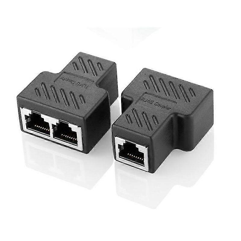 Shielded Cat5e Rj45 Network Threeway Head Network Cable Extension One Point Two Adapter Tap4pcs