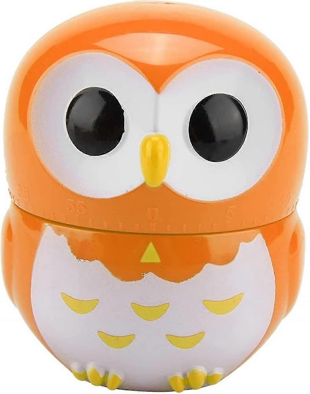 Mechanical Owl Timer - Manual Digital Kitchen Timer - Kitchen Counters - Alarm Clock - Orange