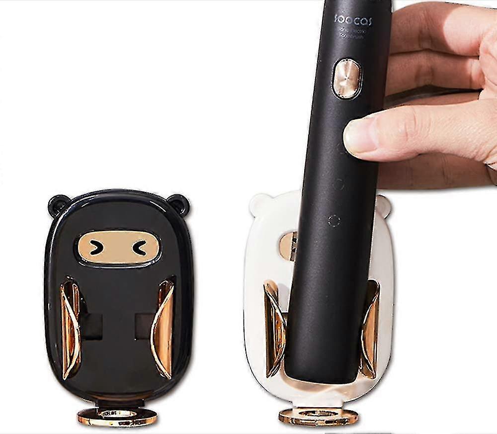 Electric Toothbrush Holder 2-pack, Wall Mounted (black+white)