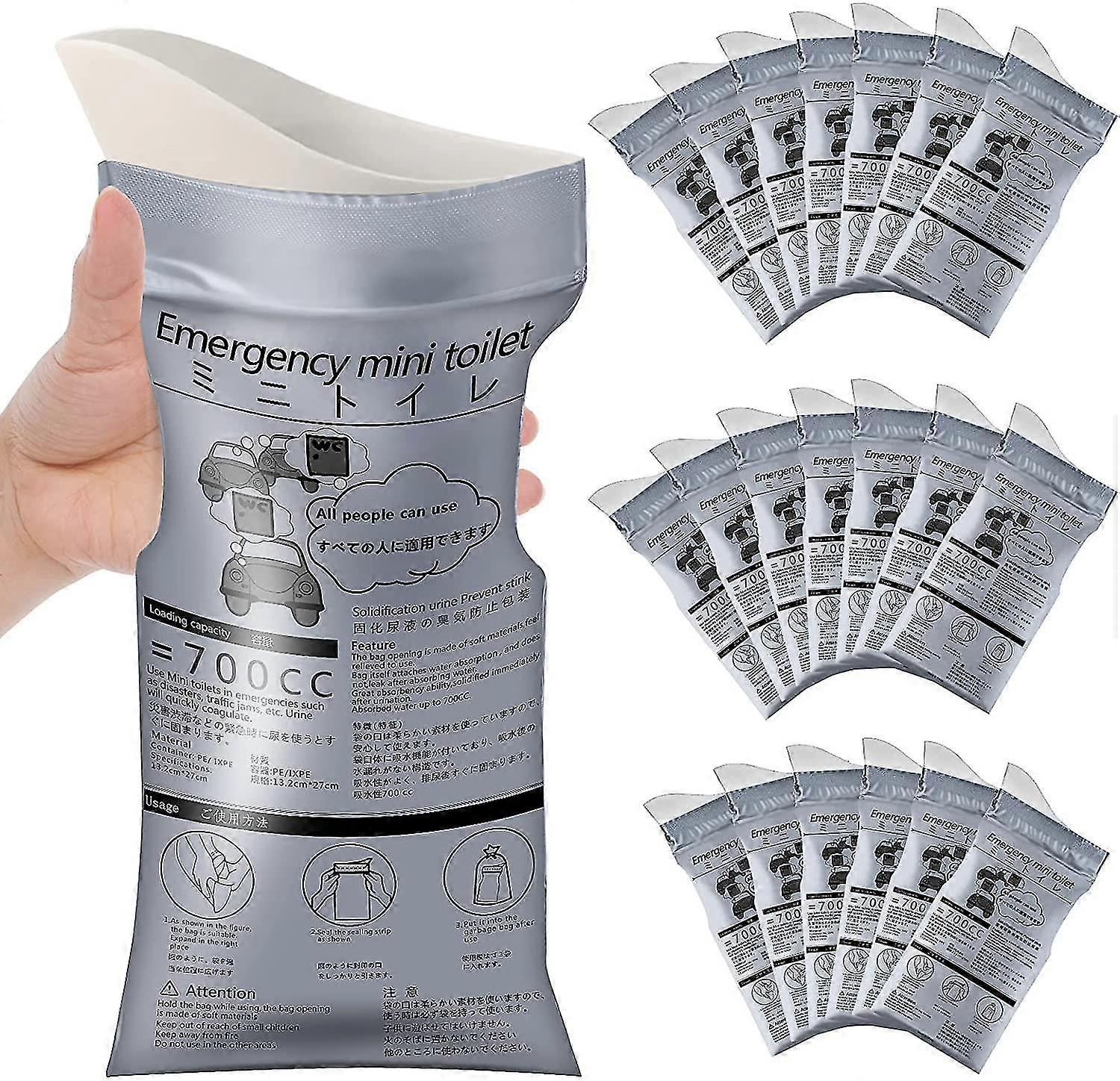 Disposable Emergency Urinal Bag - Portable Camping Pee Bags (8pcs)