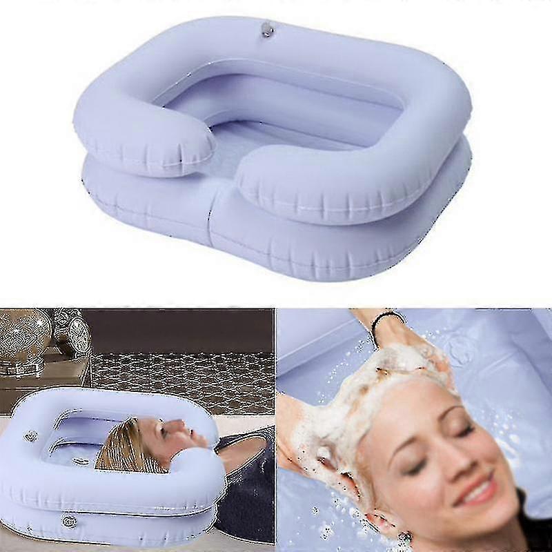 ポータブルインフレータブルシンクPvcシャンプー洗面器バスルームシンク折りたたみ可能な髪洗い高齢者の盆地