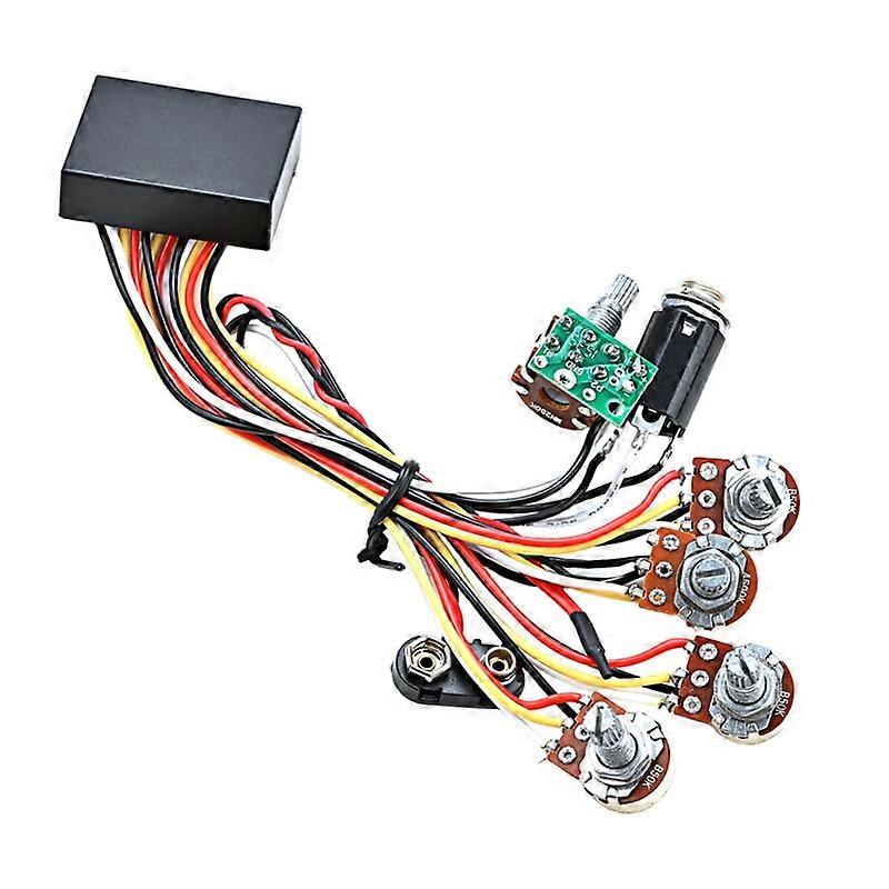 Bas pickup, 3-bands actieve en passieve EQ-equalizer Elektrische basvoorversterker