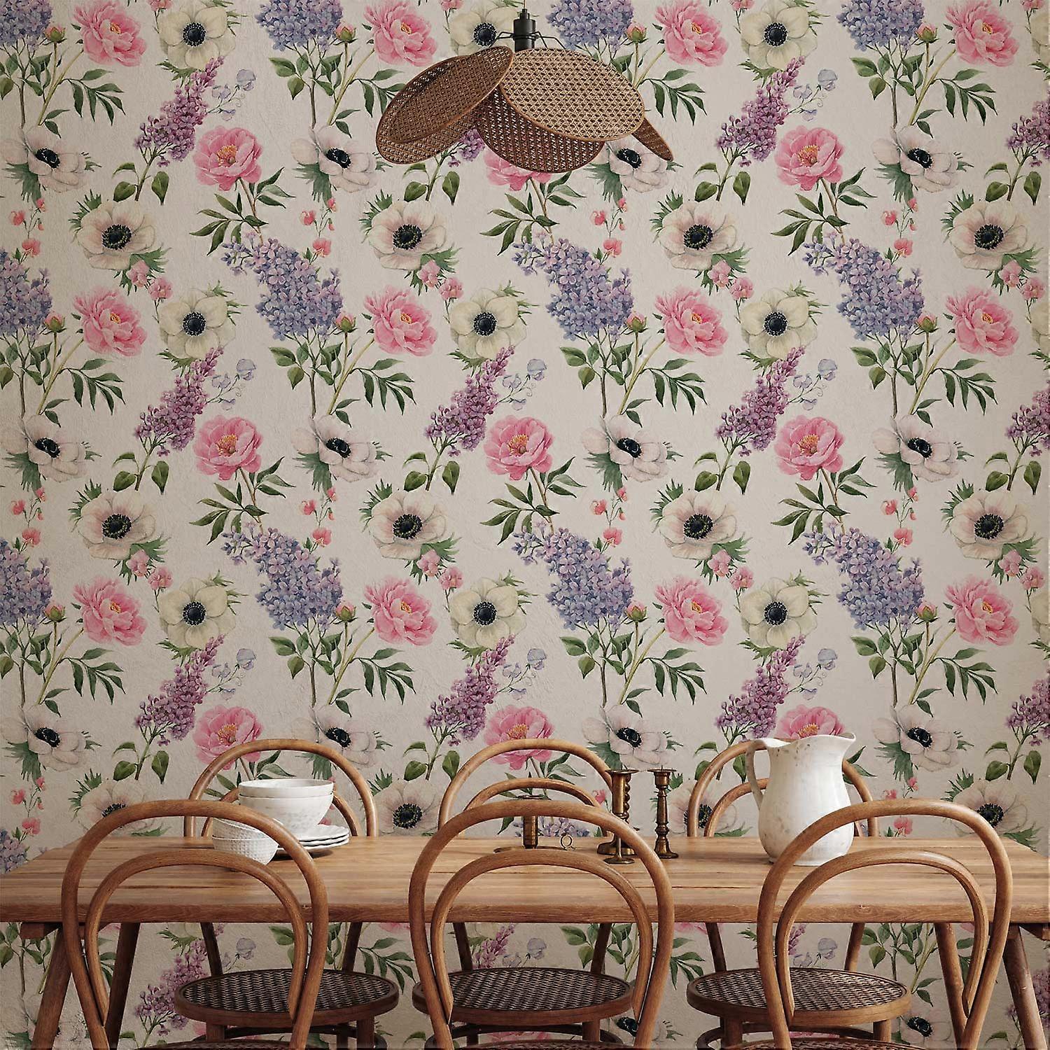 Behang - Rozen en Seringen