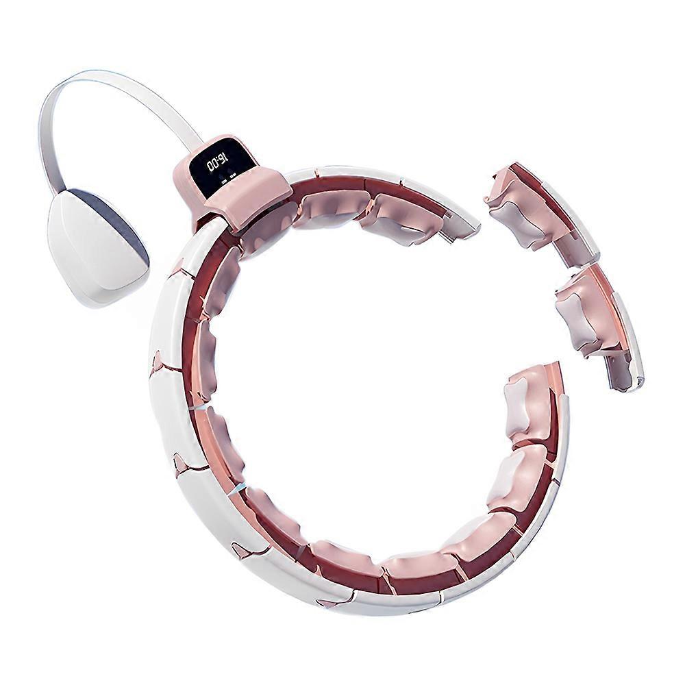 Smart Fitness Rings, Silent Fitness Circle for Weight Loss with Smart Counter, Magnetic Discs and 16 Removable and Adjustable Wide Mobile Rings for Ki