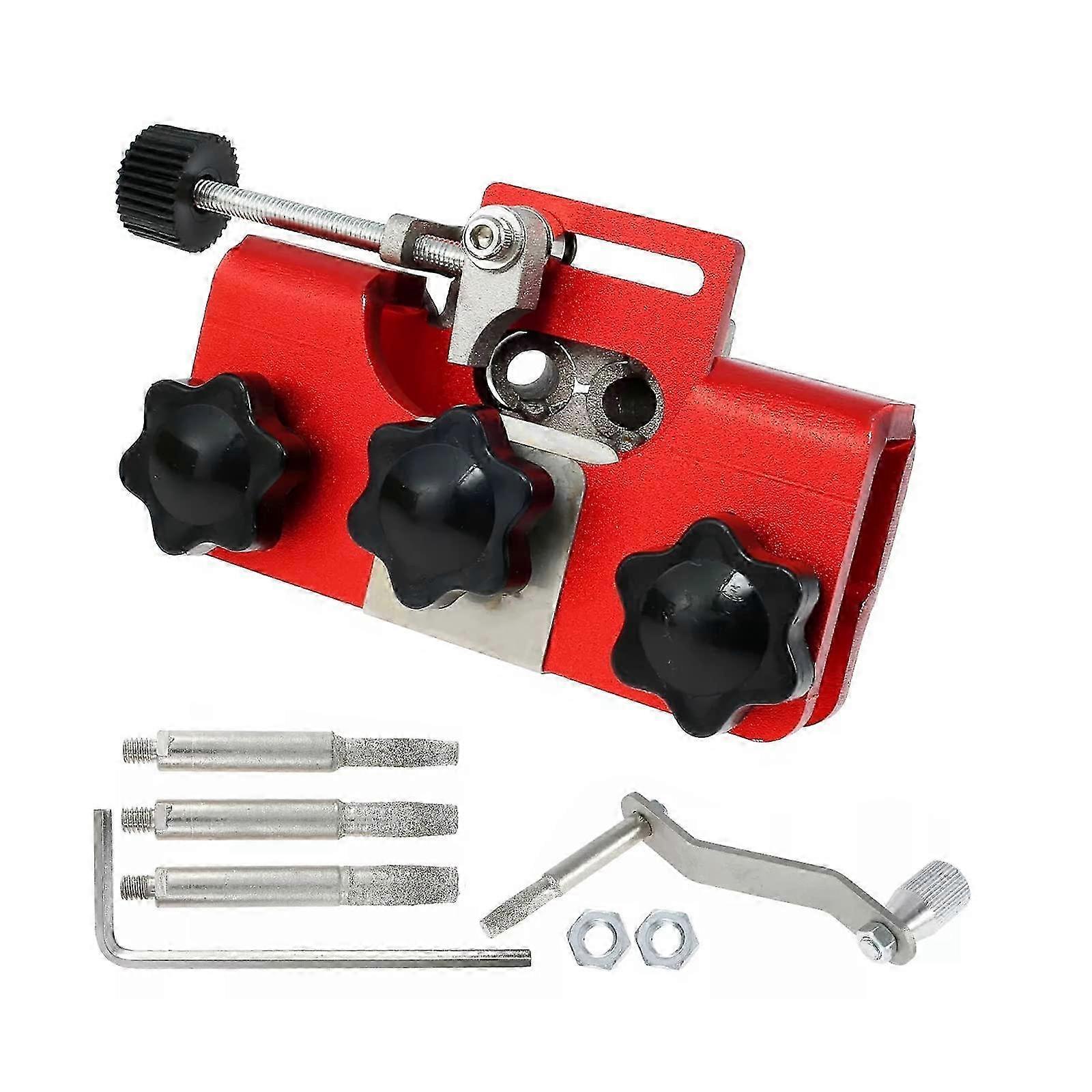 Chainsaw sharpening kit with 3 sharpening heads-Chainsaw chain sharpener-Crank-Sharpener for chainsaws