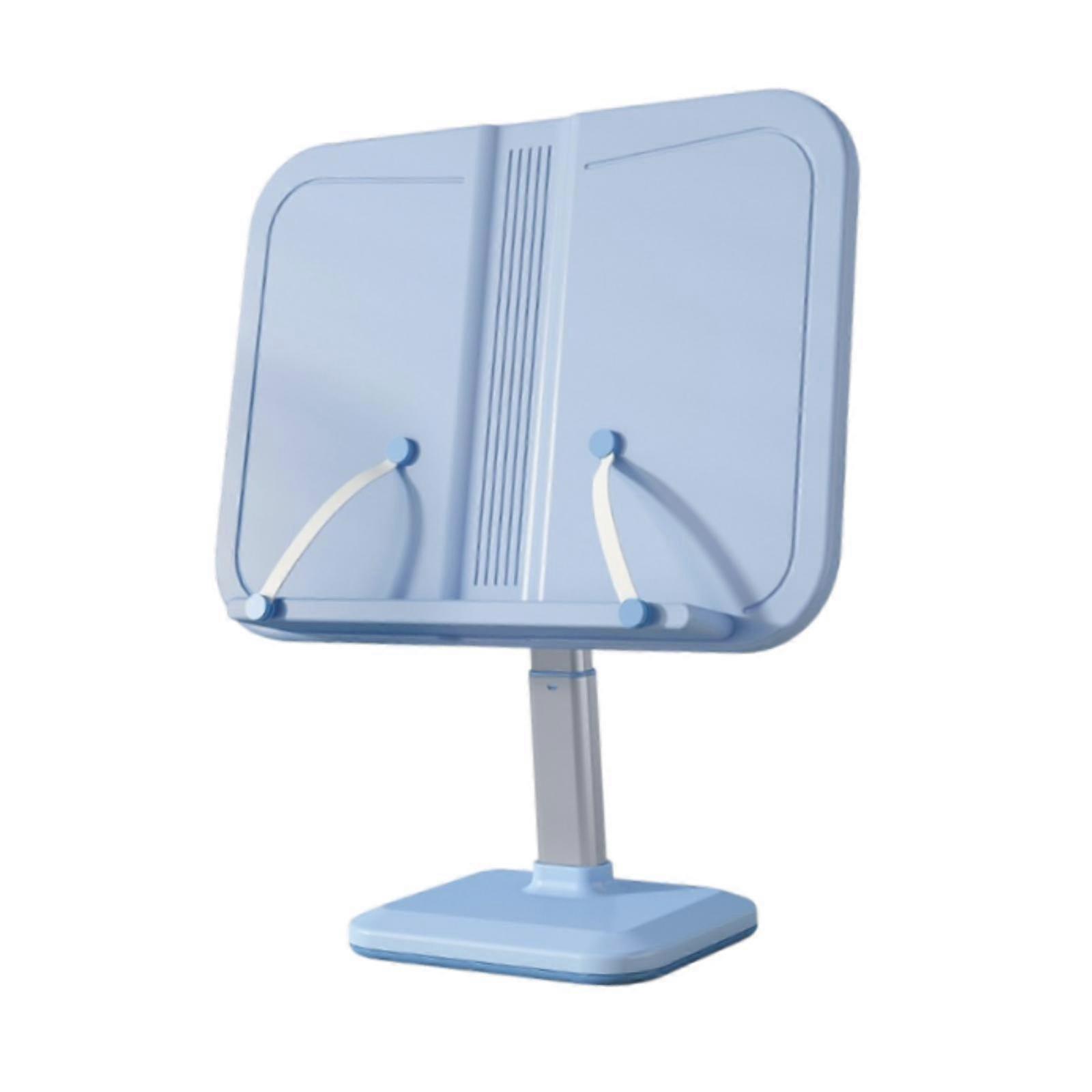Book Stand Stable Base Folding Cookbook Stand for Recipe Music Sheet Blue
