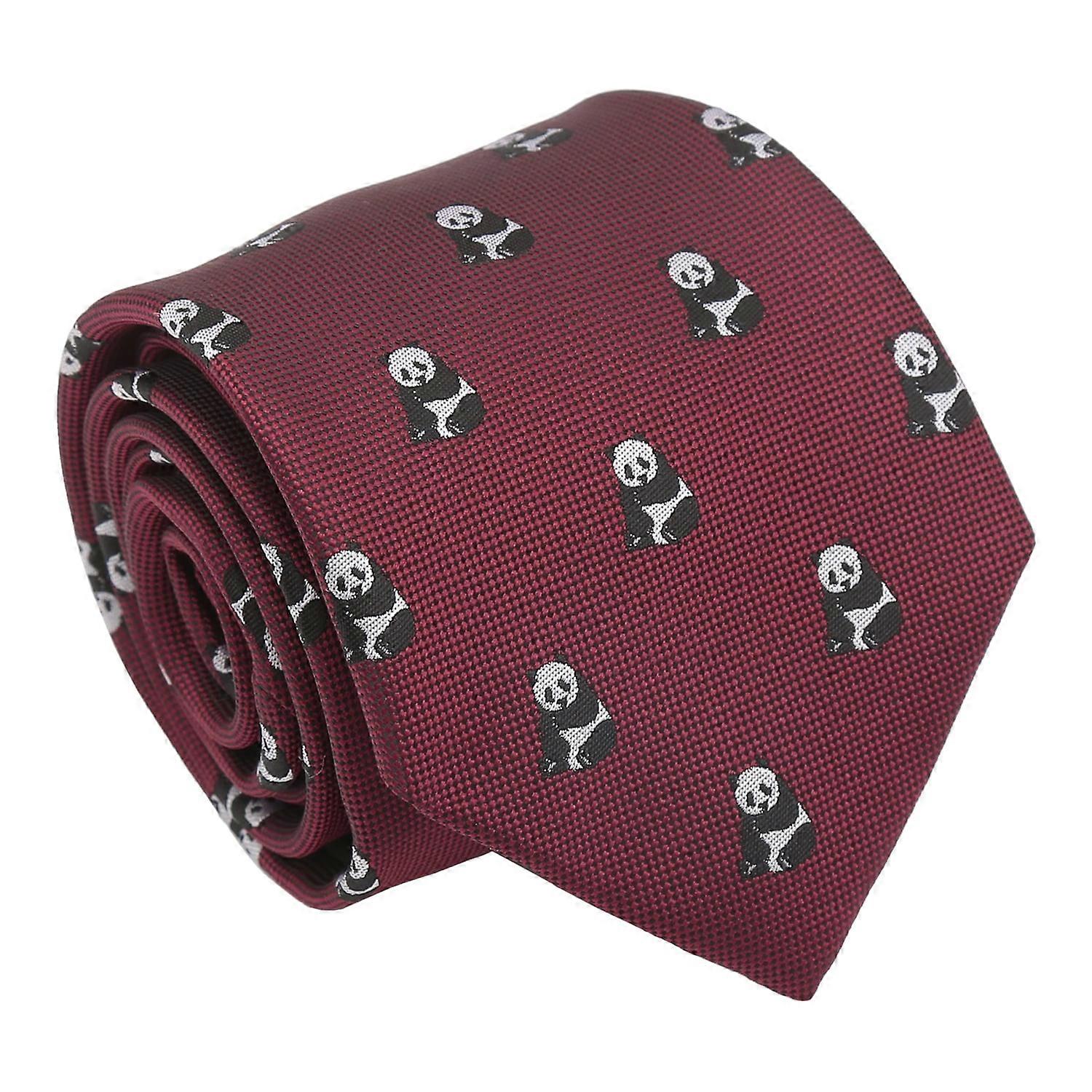 Burgundy Panda Tie
