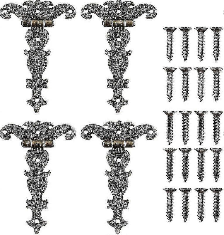 4pcs Retro Hinges With Mounting Screws